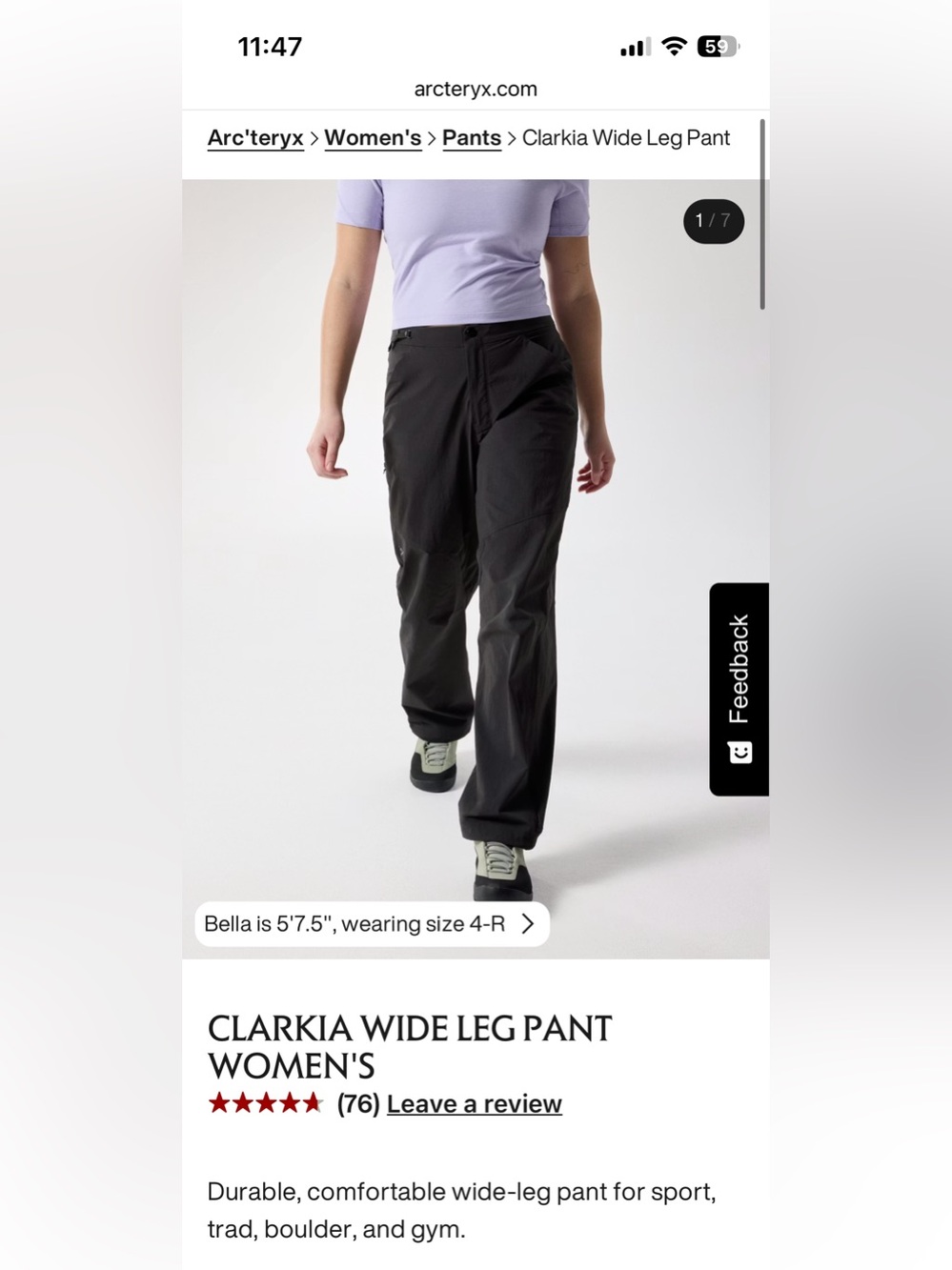 Arc'teryx Women's Clarkia Wide-Leg Pant - Black